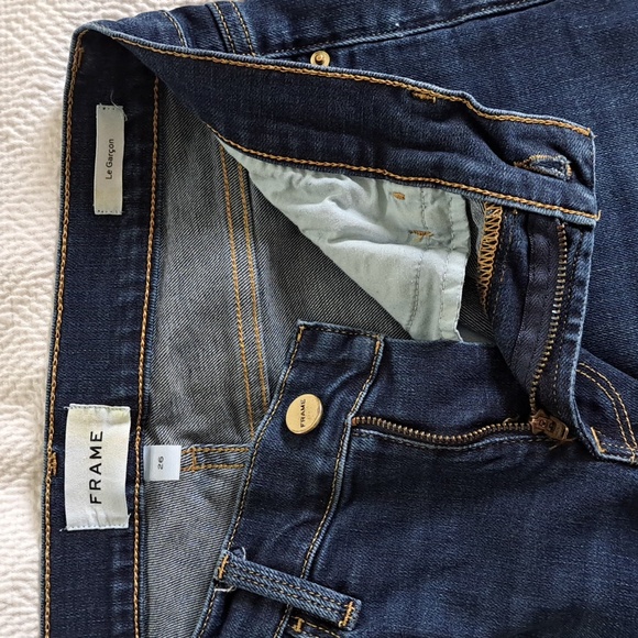 FRAME Womens Le Garcon Medium Wash Skinny Straight Stretch Ankle Jeans S-26 - Picture 7 of 10